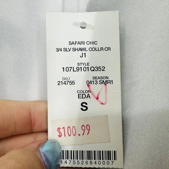 Bebe Safari Chic Neutral Leopard Print Cropped Shawl Collar Blazer Jacket Size S - Picture 8 of 9